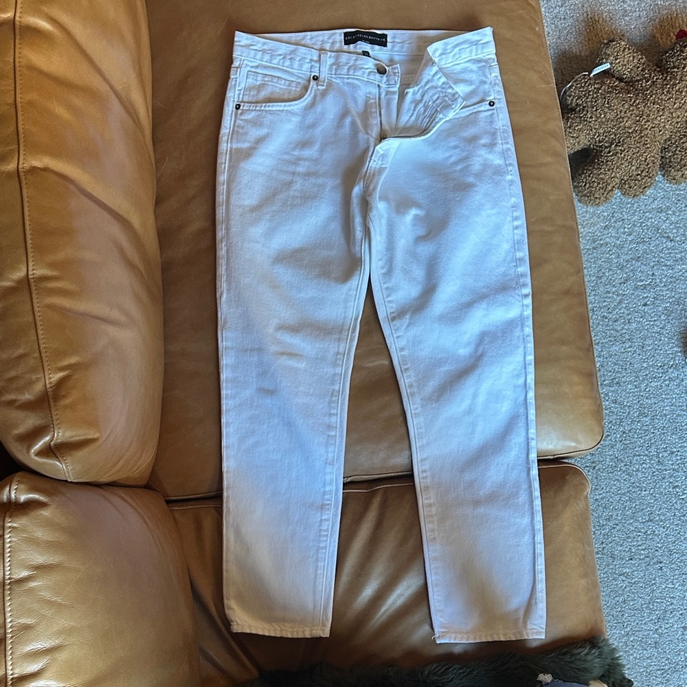 High Quality White Mid Waist Jeans for Women